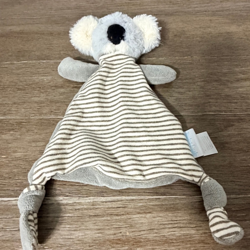 Jiggle & Giggle Koala Baby Lovey Security Blanket Striped Grey Plush Toy